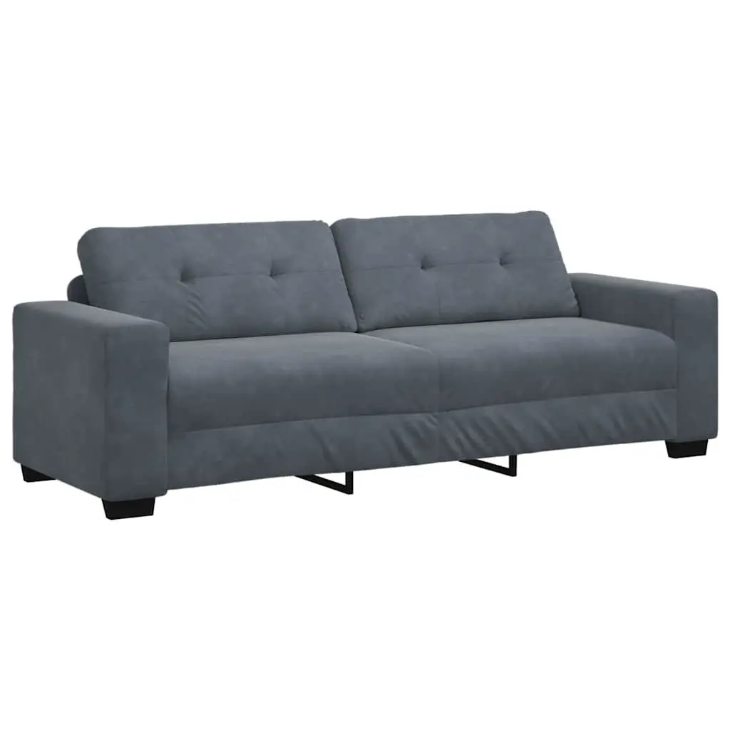 3 Piece Sofa Set Grey Velvet Modern Lounge Suite Armchair 2 Seater 3 Seater