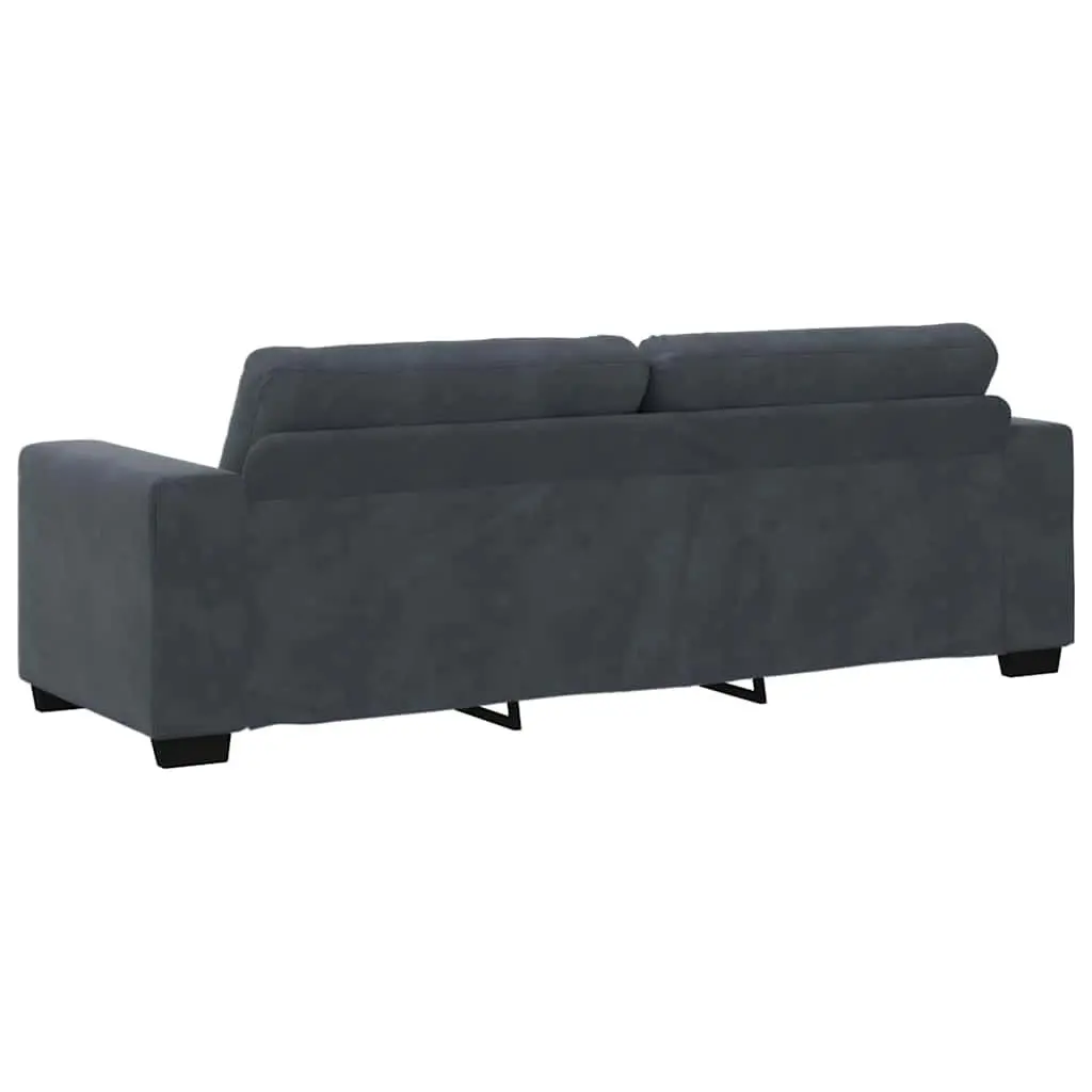 3 Piece Sofa Set Grey Velvet Modern Lounge Suite Armchair 2 Seater 3 Seater