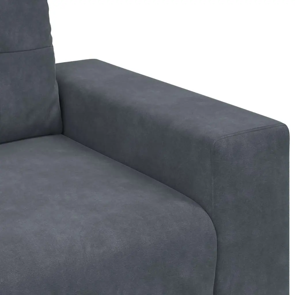 3 Piece Sofa Set Grey Velvet Modern Lounge Suite Armchair 2 Seater 3 Seater