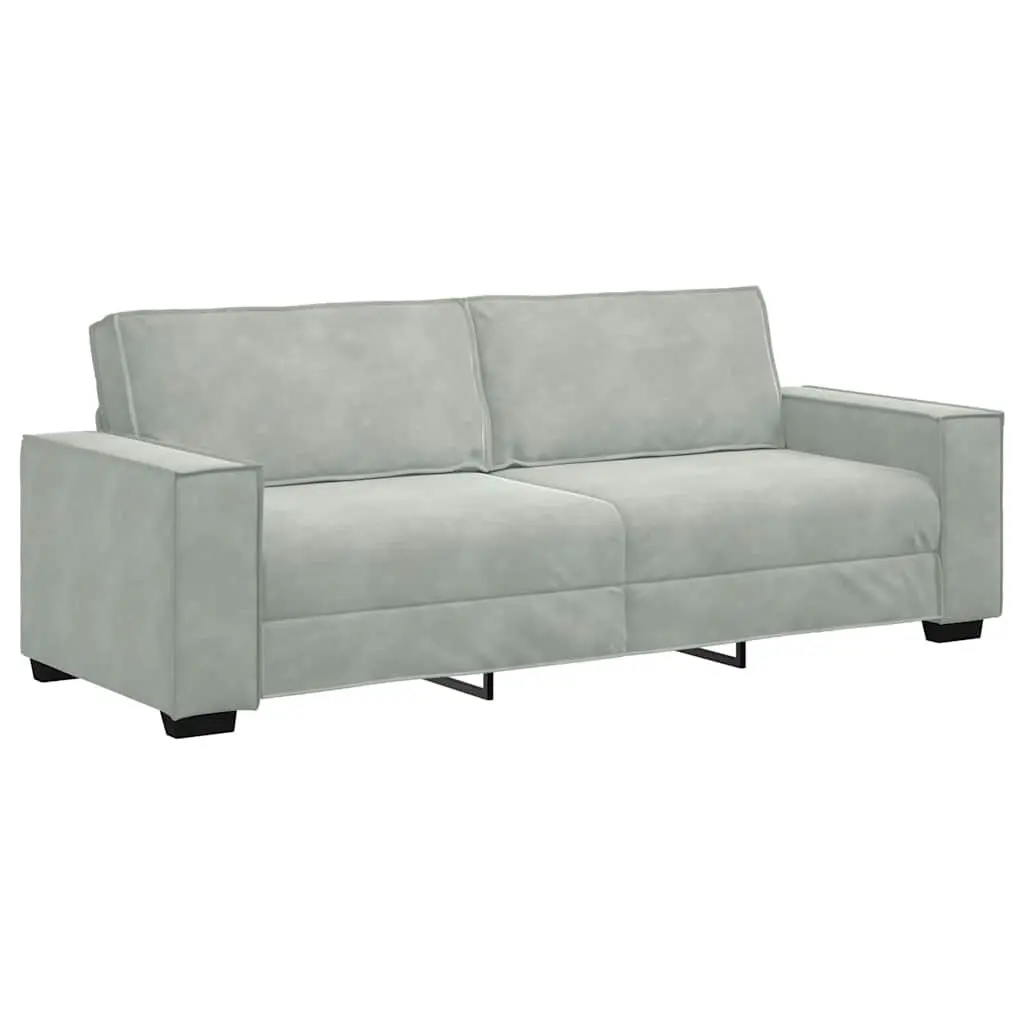 2 Piece Sofa Set Grey Velvet Upholstery Living Room Furniture