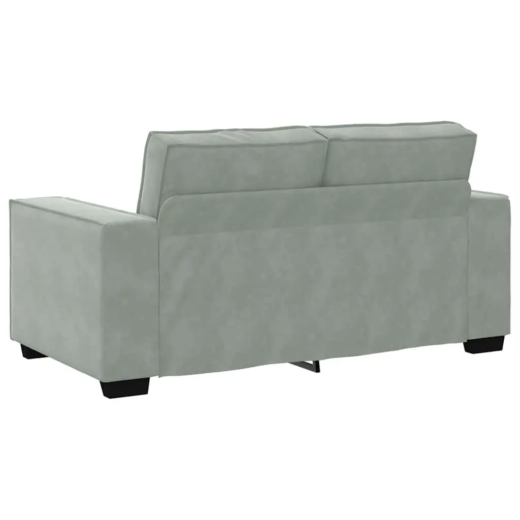 2 Piece Sofa Set Grey Velvet Upholstery Living Room Furniture