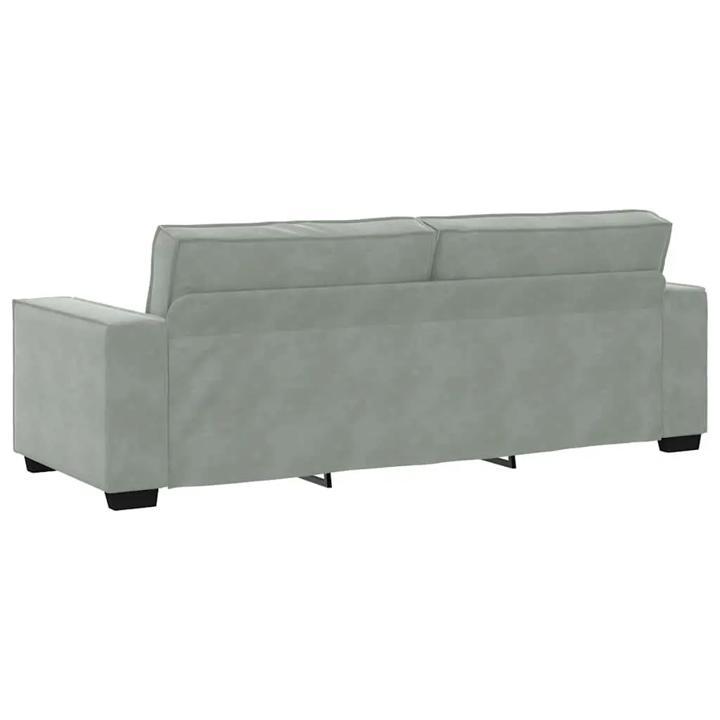 2 Piece Sofa Set Grey Velvet Upholstery Living Room Furniture