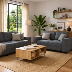 Grey Velvet 2 Piece Sofa Set for Cozy Living Rooms