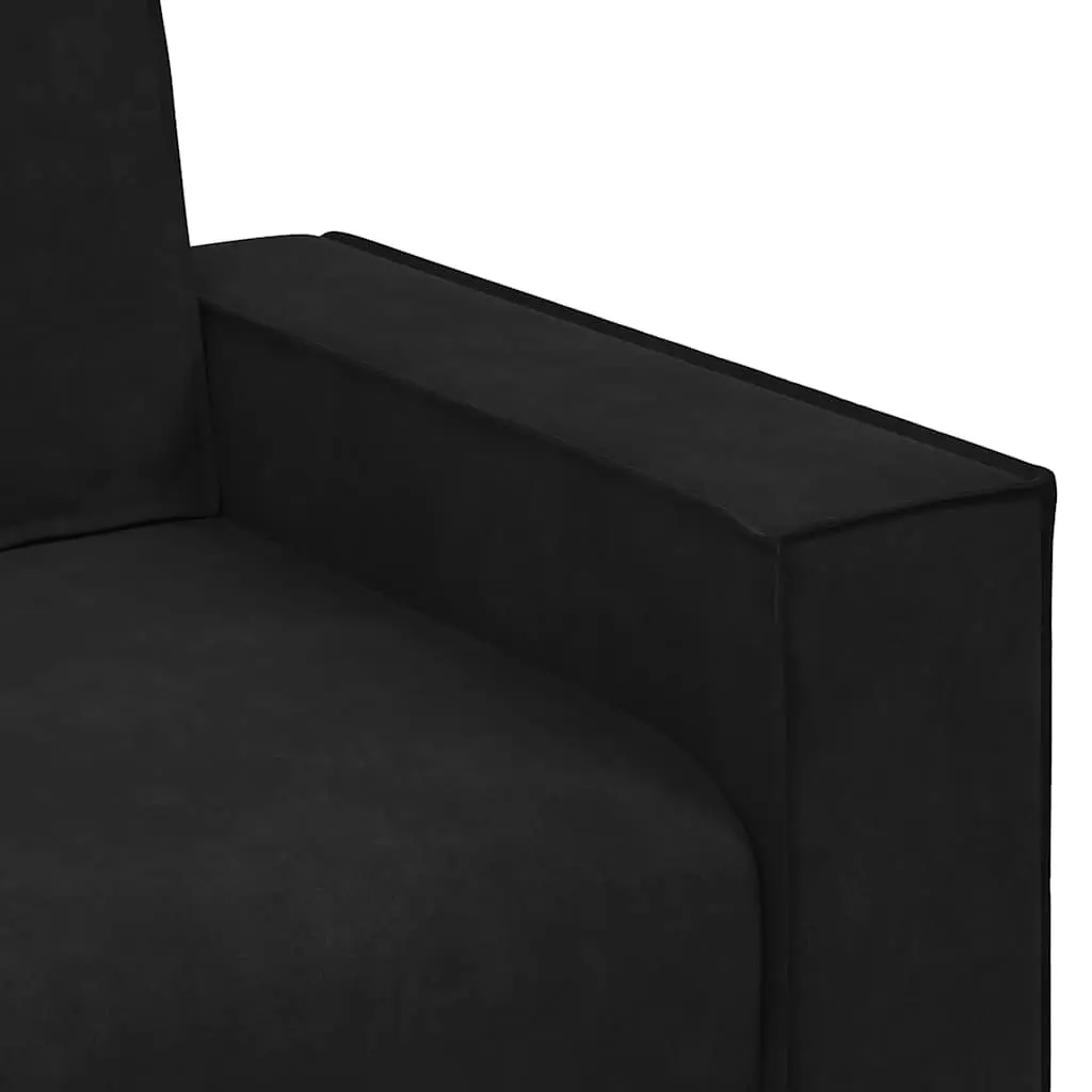2 Piece Sofa Set Black Velvet Upholstery Living Room Furniture Couch Armrest