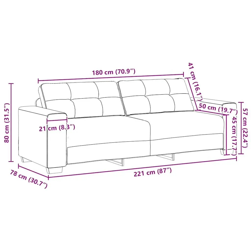 2 Piece Sofa Set Black Fabric Polyester Living Room Furniture