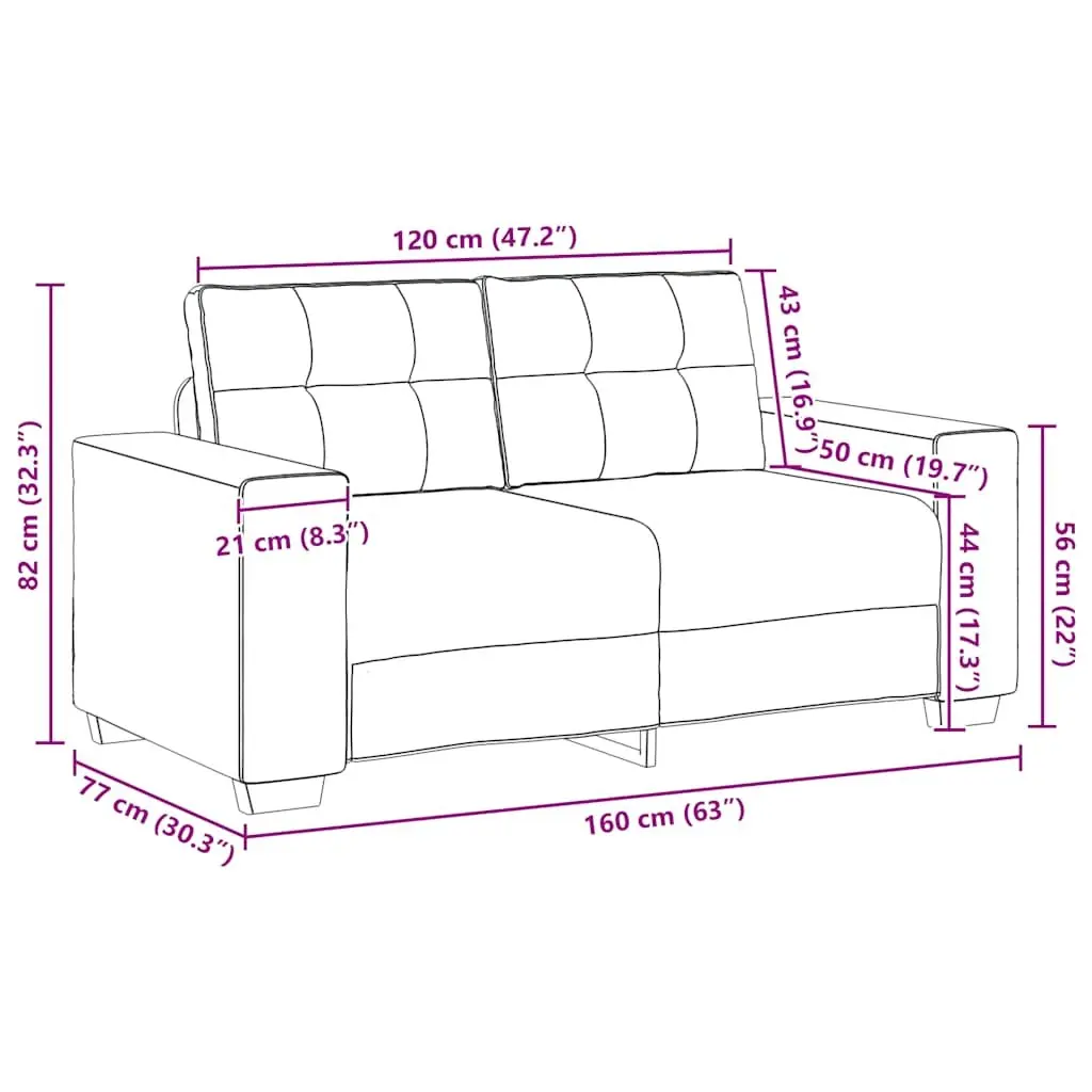 2 Piece Sofa Set Black Fabric Polyester Living Room Furniture
