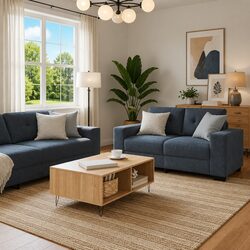 Grey Velvet 2 Piece Sofa Set for Cozy Living Spaces