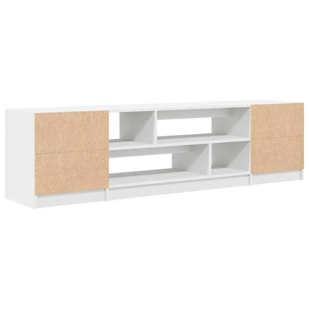 TV Cabinet White Engineered Wood 188.5 x 41 x 50 cm Storage Unit for Living Room Bedroom