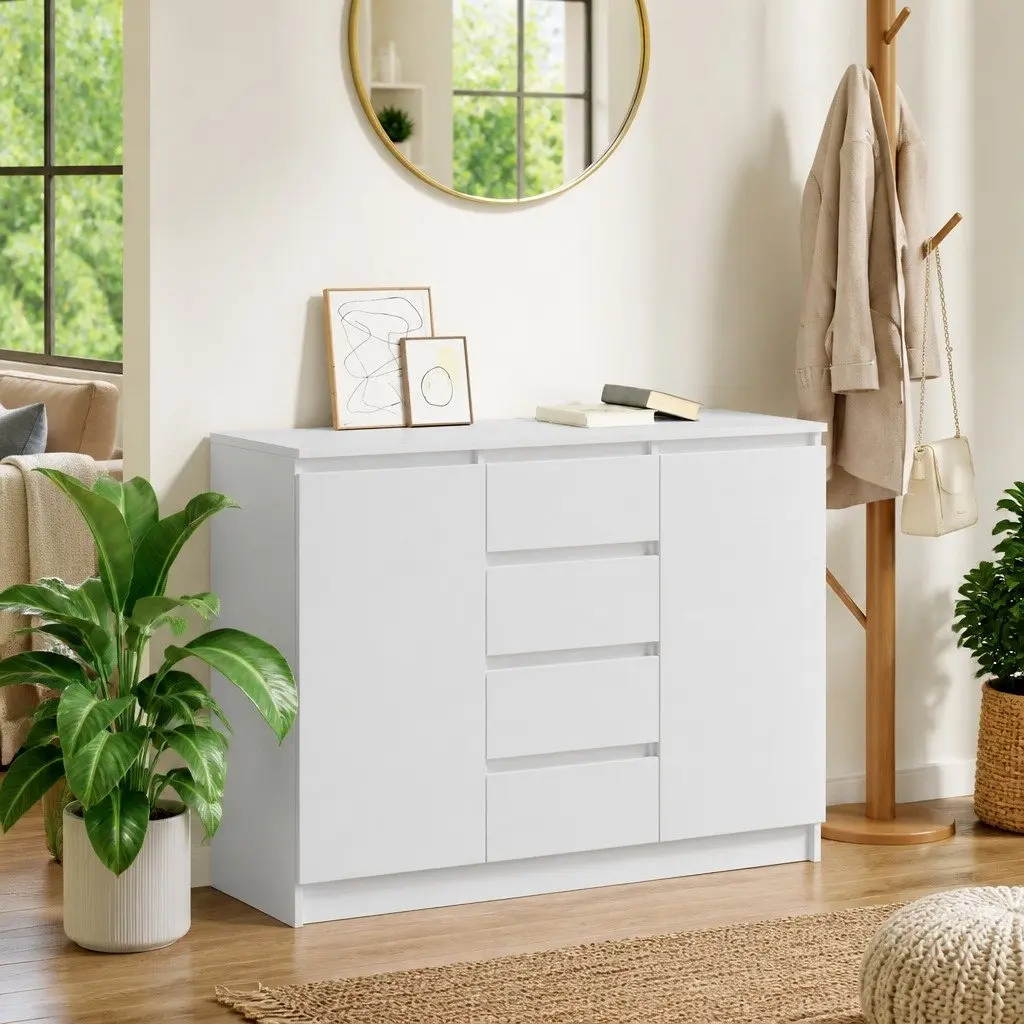 White Sideboard with Drawers for Organised Living