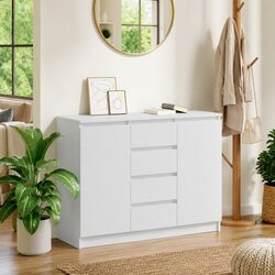 Elegant White Sideboard with Drawers for Organised Living