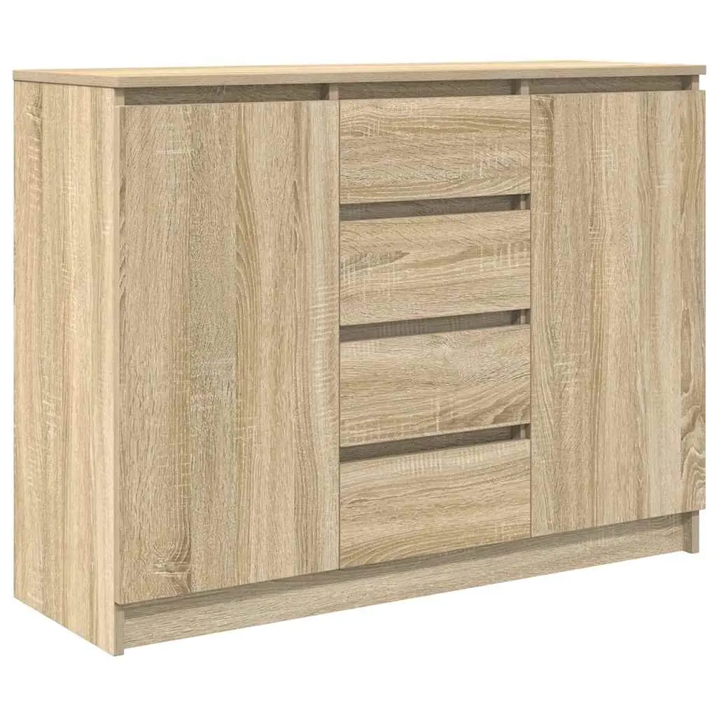 Sonoma Oak Brown Engineered Wood Sideboard with Drawers
