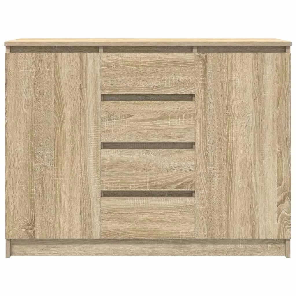 Sonoma Oak Brown Engineered Wood Sideboard with Drawers