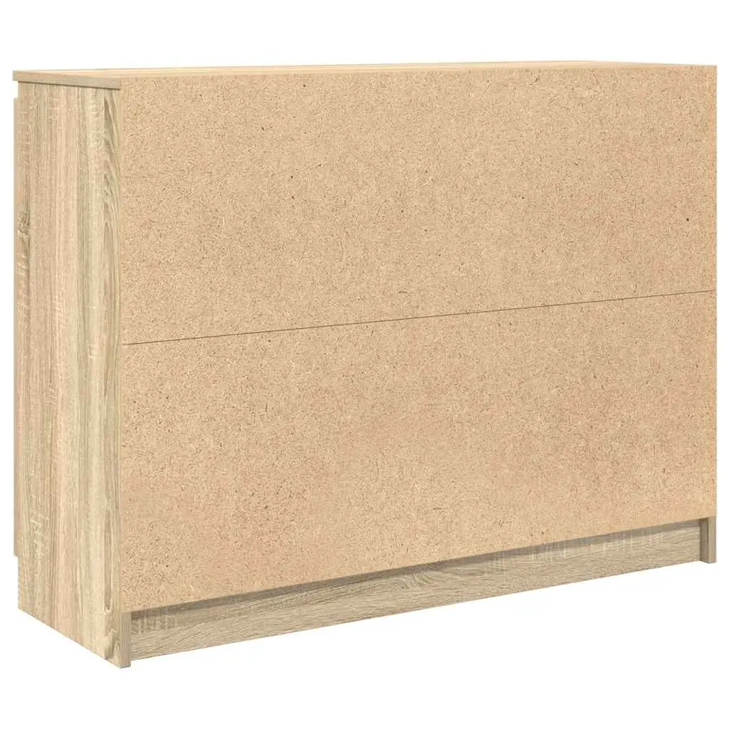 Sonoma Oak Brown Engineered Wood Sideboard with Drawers