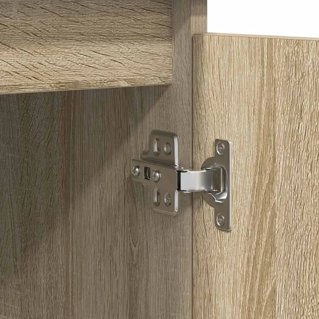 Sonoma Oak Brown Engineered Wood Sideboard with Drawers