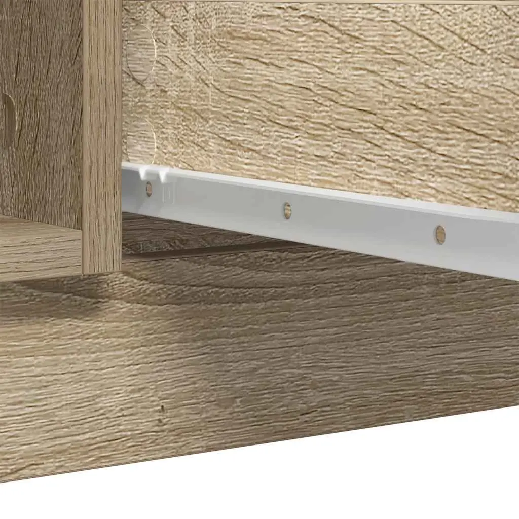 Sonoma Oak Brown Engineered Wood Sideboard with Drawers