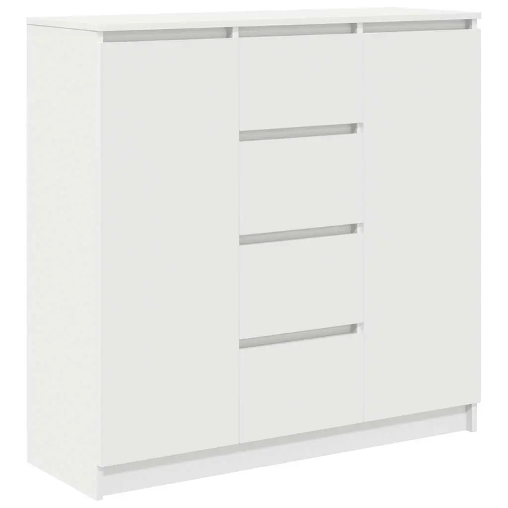 Sideboard with Drawers White Storage Cabinet Engineered Wood Doors Shelves