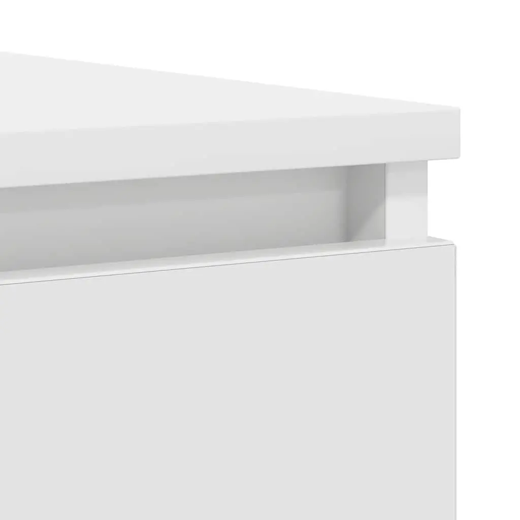 Sideboard with Drawers White Storage Cabinet Engineered Wood Doors Shelves