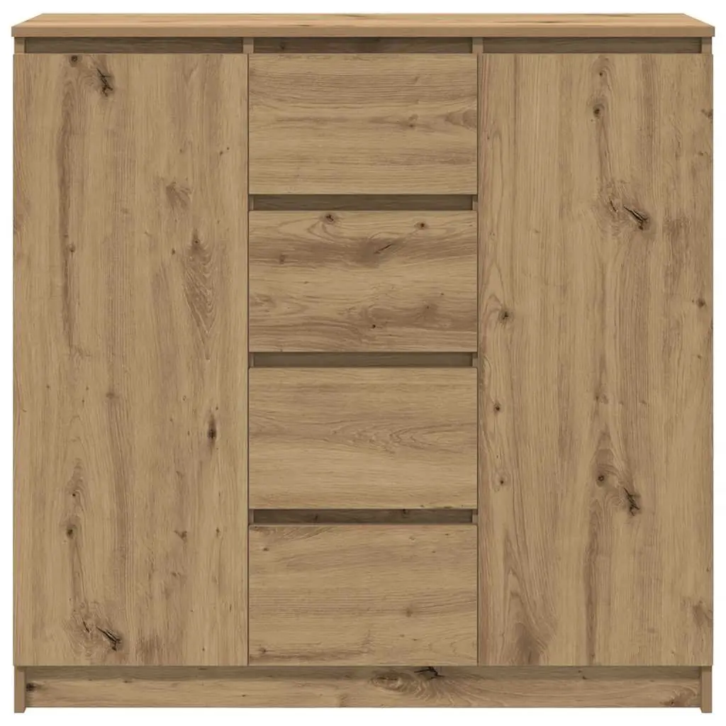 Brown Engineered Wood Sideboard with Storage Drawers