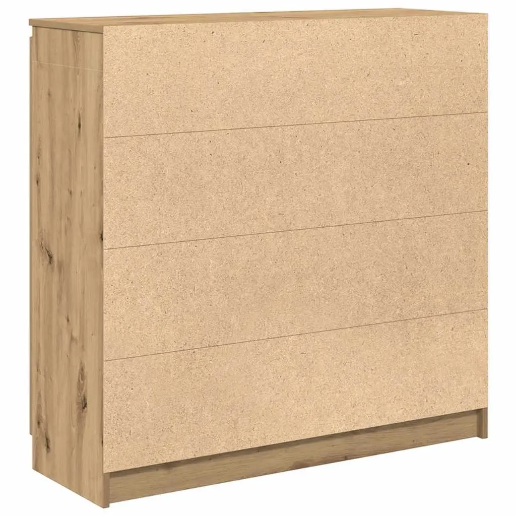 Brown Engineered Wood Sideboard with Storage Drawers