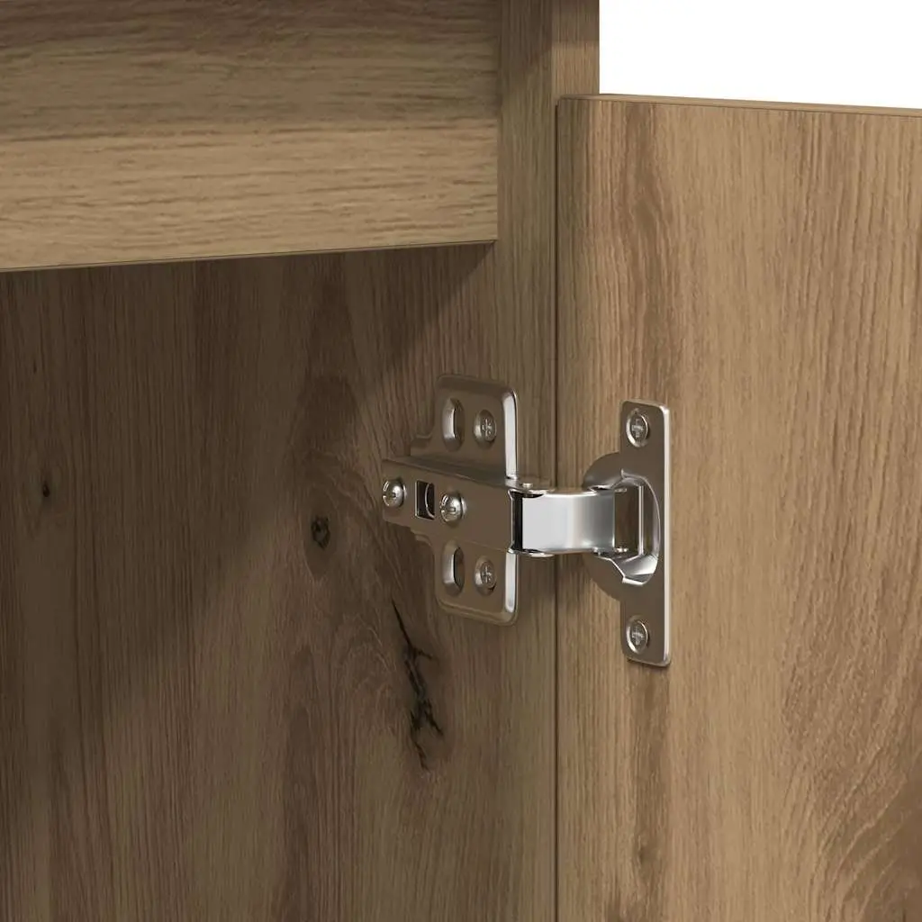 Brown Engineered Wood Sideboard with Storage Drawers