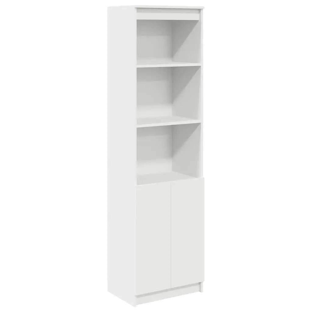 Tall Storage Cabinet White Engineered Wood 50x35x180cm Highboard for Dining Room Bedroom Bathroom Kitchen