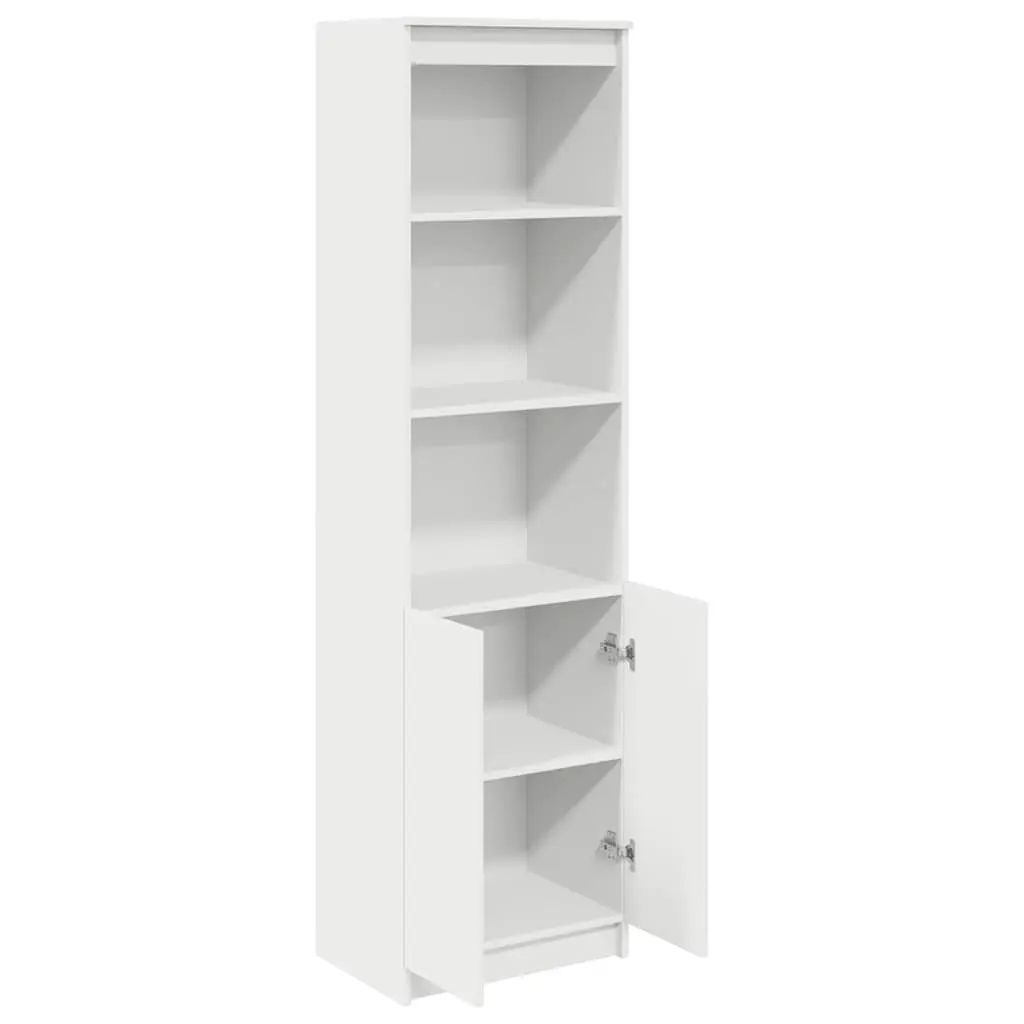 Tall Storage Cabinet White Engineered Wood 50x35x180cm Highboard for Dining Room Bedroom Bathroom Kitchen