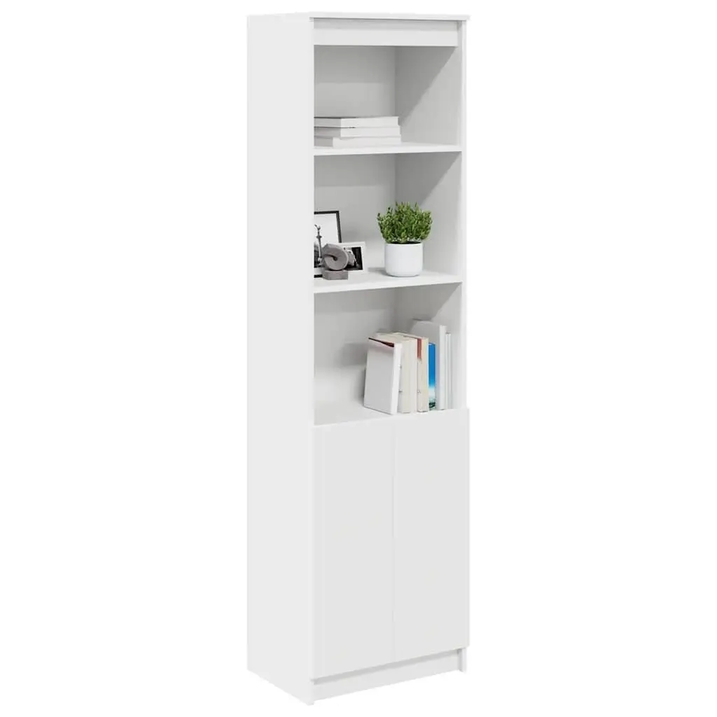 Tall Storage Cabinet White Engineered Wood 50x35x180cm Highboard for Dining Room Bedroom Bathroom Kitchen