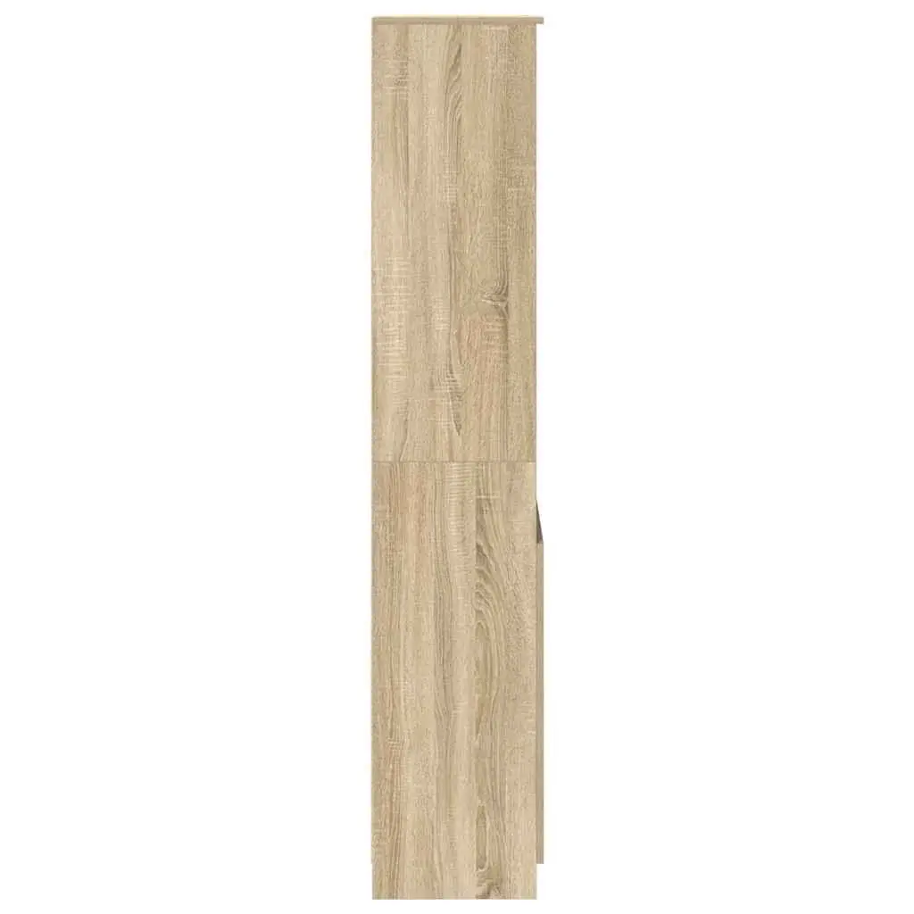 Brown Highboard Storage Cabinet in Engineered Wood