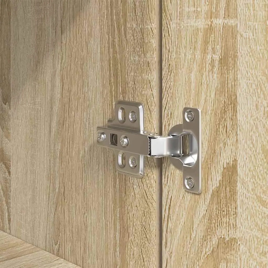 Brown Highboard Storage Cabinet in Engineered Wood