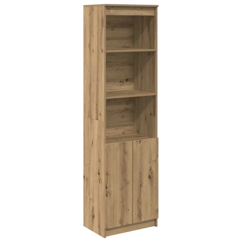 Tall Highboard Sideboard Brown Engineered Wood Storage Cabinet