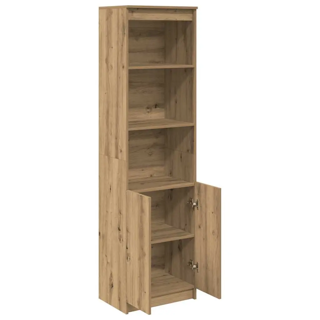 Tall Highboard Sideboard Brown Engineered Wood Storage Cabinet