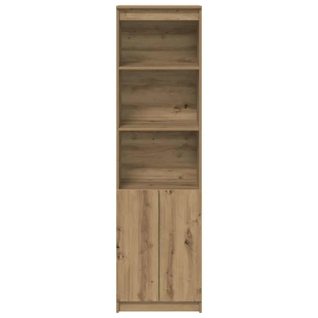Tall Highboard Sideboard Brown Engineered Wood Storage Cabinet