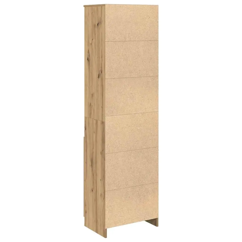 Tall Highboard Sideboard Brown Engineered Wood Storage Cabinet