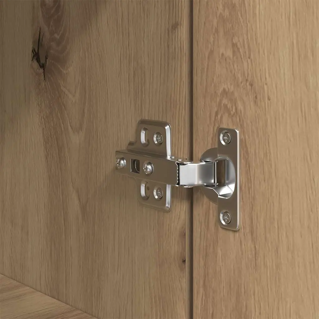 Tall Highboard Sideboard Brown Engineered Wood Storage Cabinet
