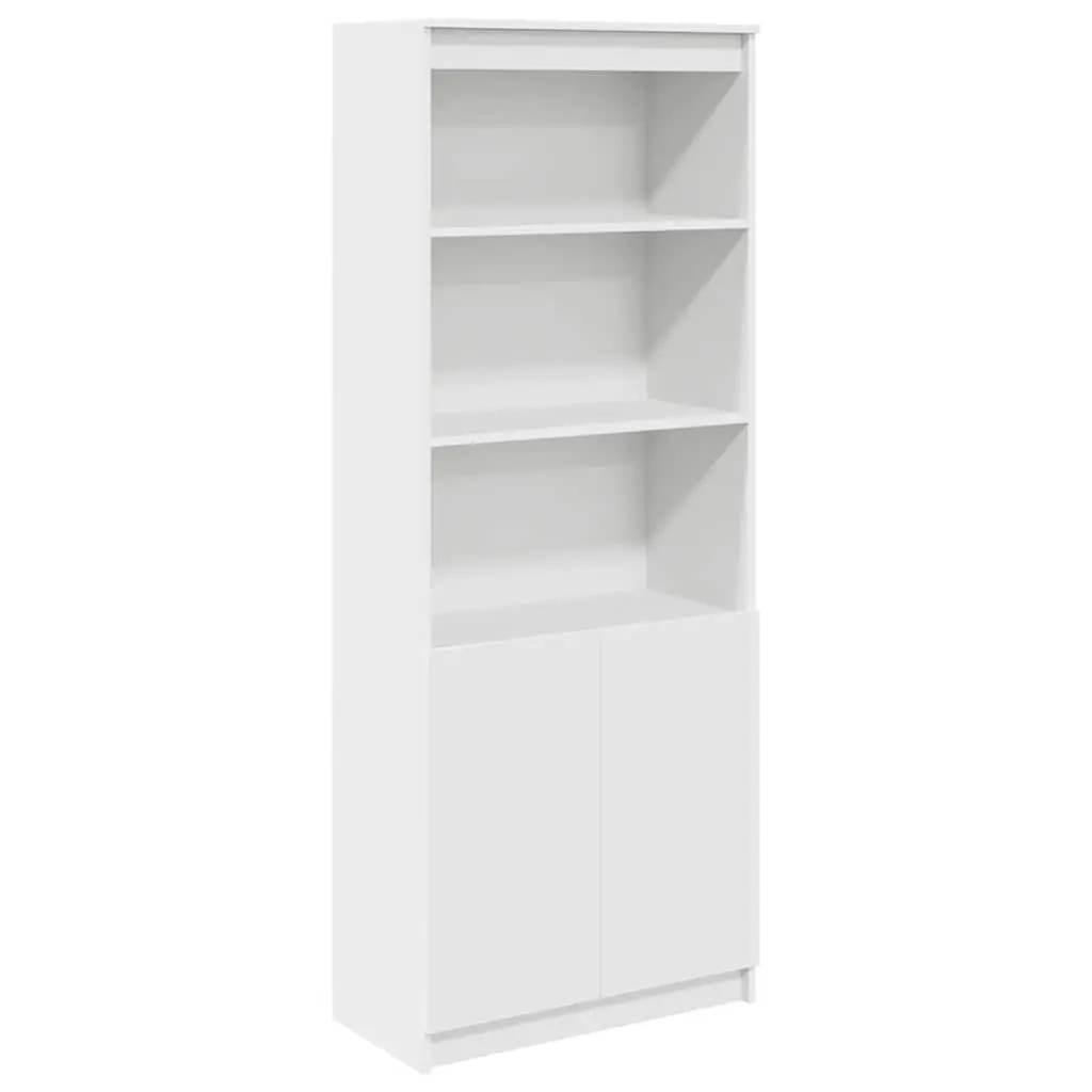 White Highboard Storage Cabinet 70x35x180 cm