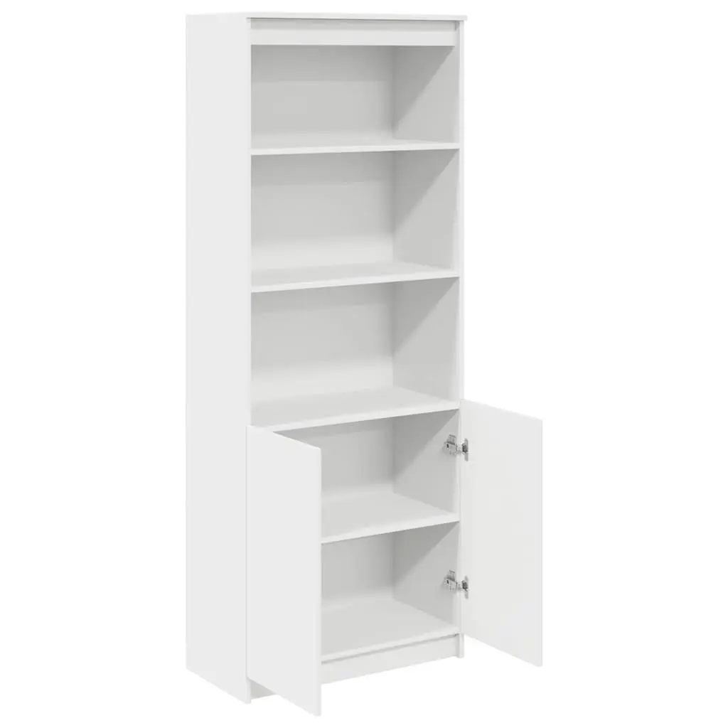White Highboard Storage Cabinet 70x35x180 cm