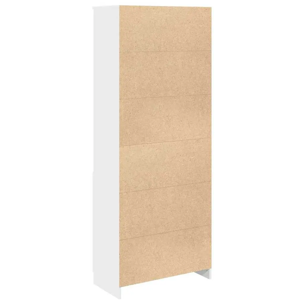 White Highboard Storage Cabinet 70x35x180 cm