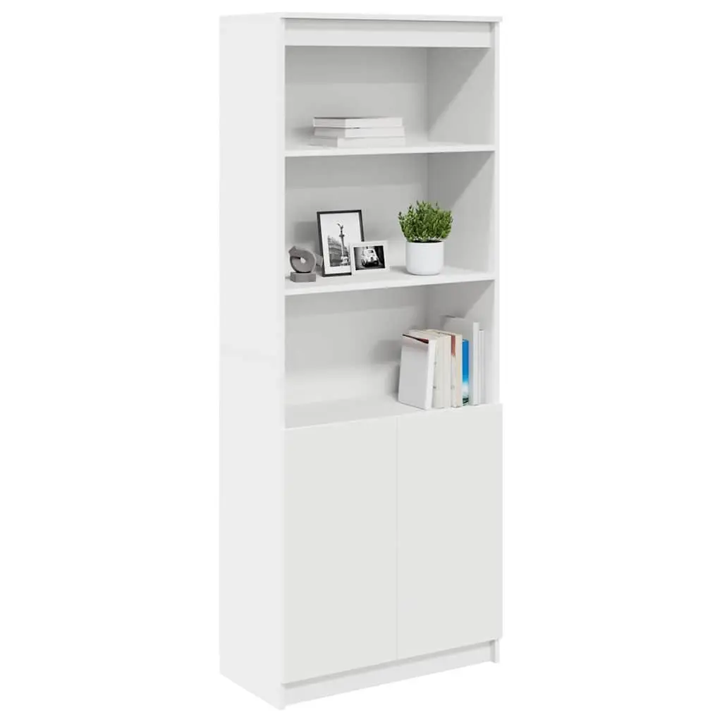 White Highboard Storage Cabinet 70x35x180 cm
