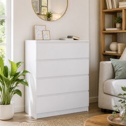 Stylish White Sideboard 80x35x99 cm for Home Storage