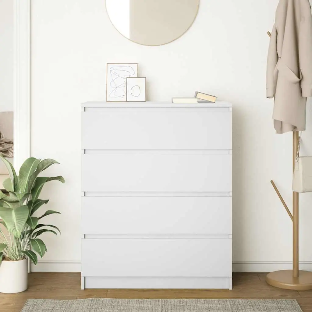 Sideboard White 80x35x99 cm Storage Cabinet Buffet Engineered Wood Furniture