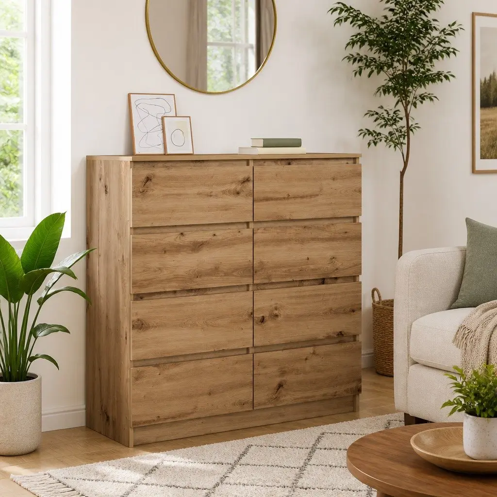 Storage Cabinet Engineered Wood Brown Sideboard Buffet 100cm x 35cm x 99cm