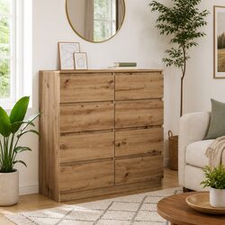 Brown Engineered Wood Sideboard Storage Cabinet 100x35x99cm