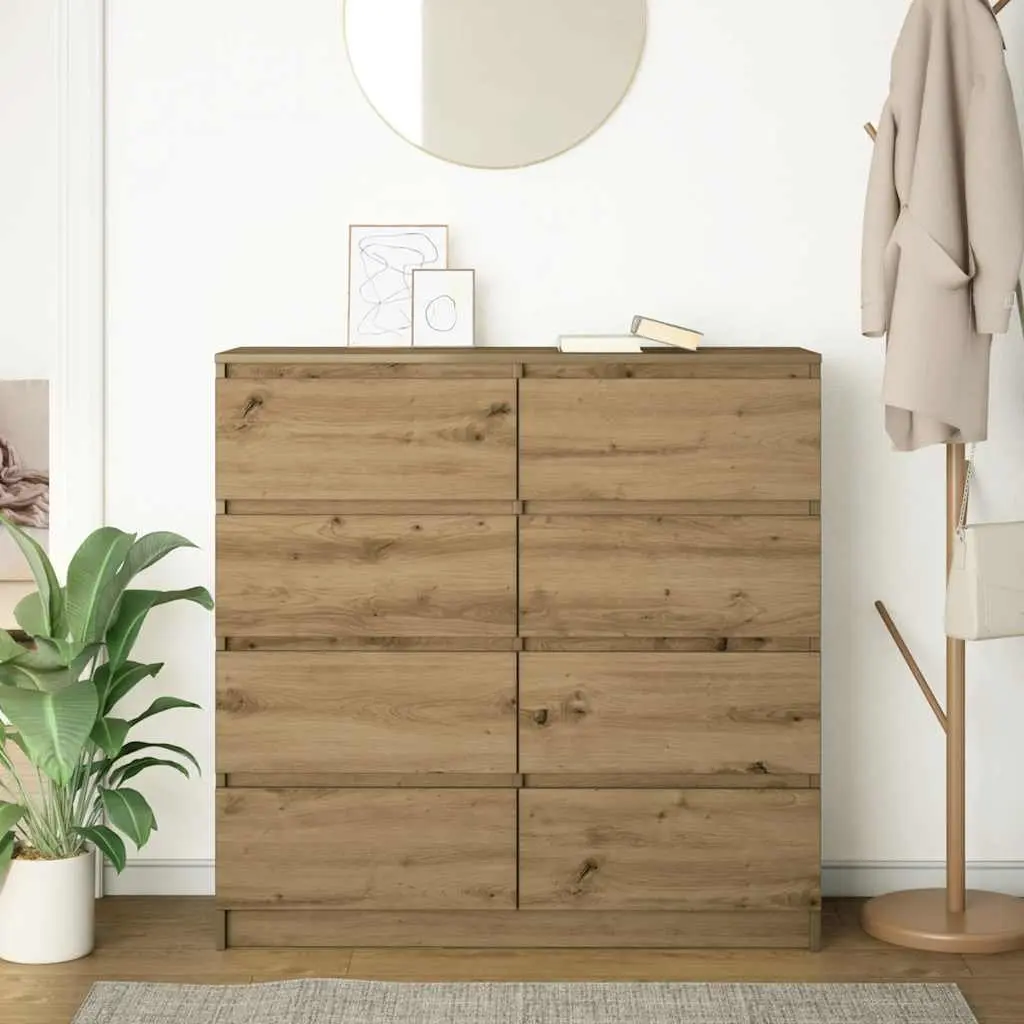 Storage Cabinet Engineered Wood Brown Sideboard Buffet 100cm x 35cm x 99cm