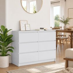 White Storage Sideboard 100x35x76 cm for Living Areas
