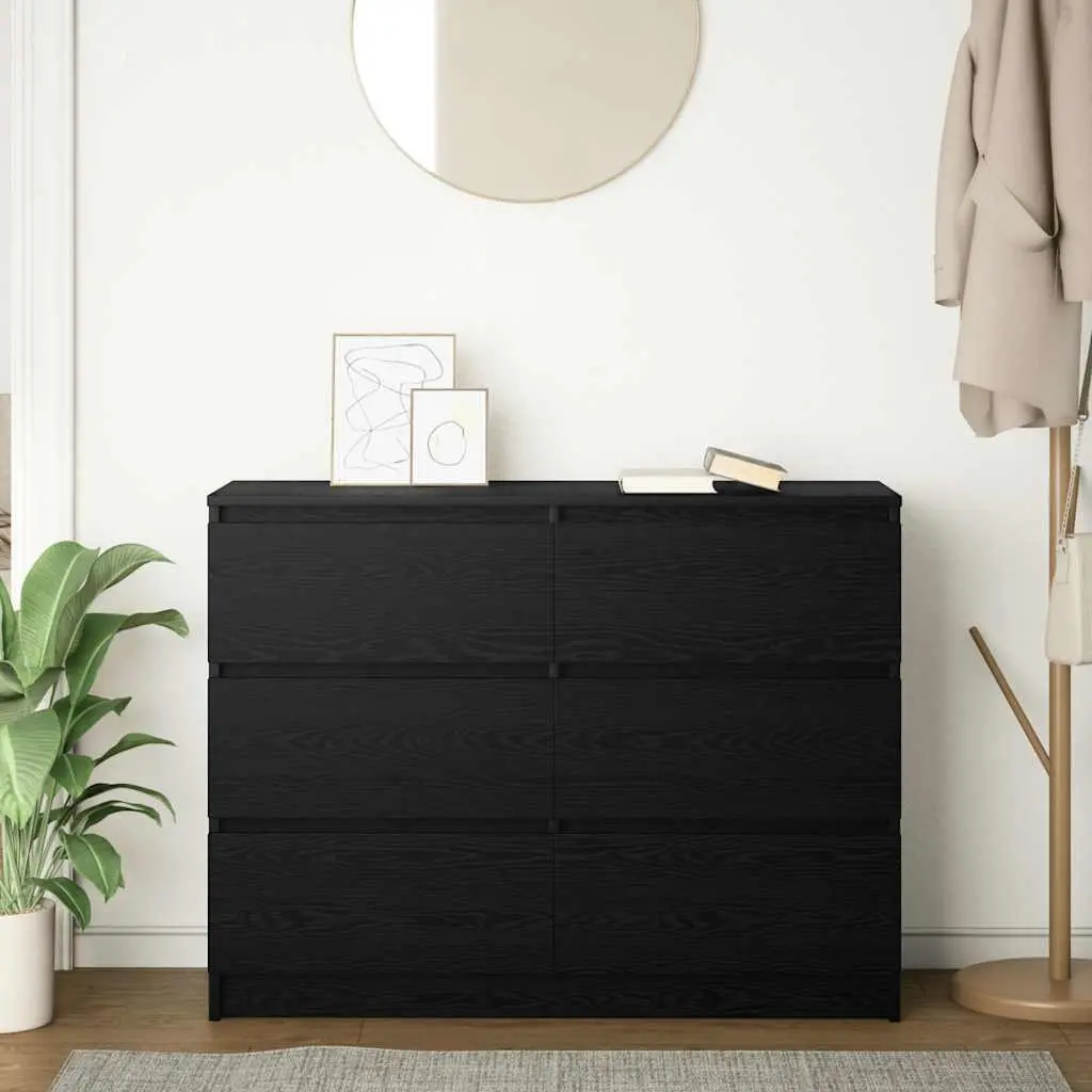 Black Sideboard Storage Cabinet 100x35x76cm