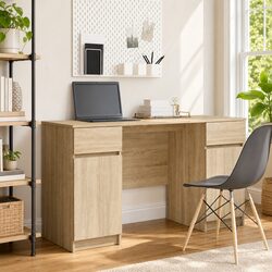 Sonoma Oak Writing Desk with Storage Drawers