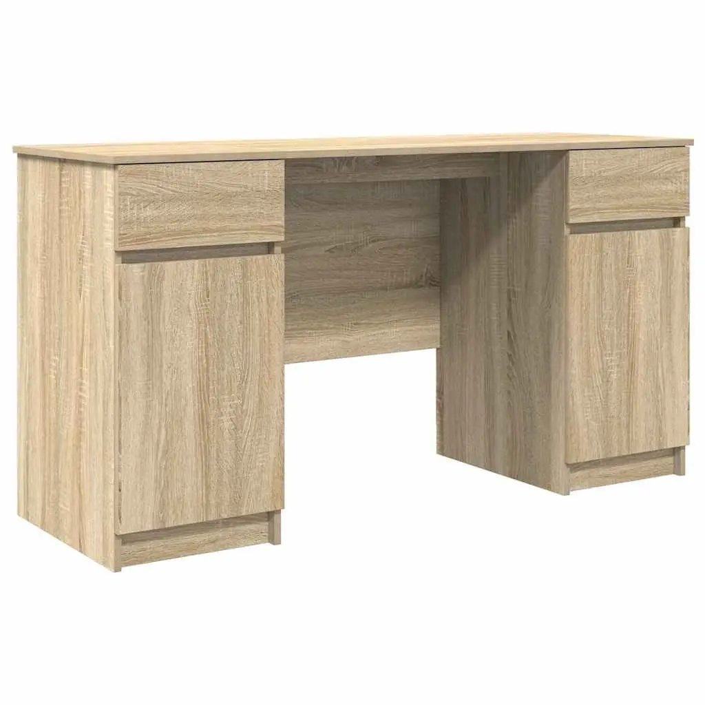 Desk with Drawer Sonoma Oak 140 x 49 x 76 cm Engineered Wood Home Office Writing