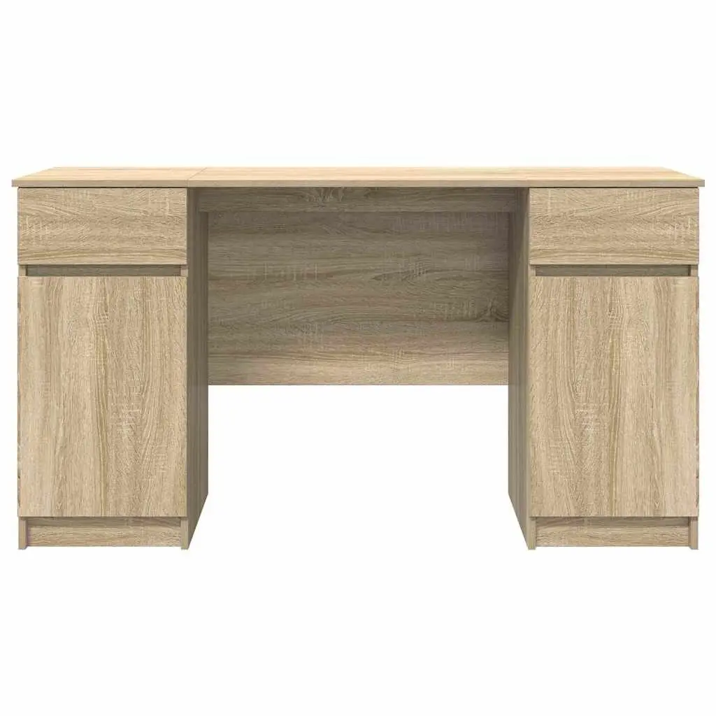 Desk with Drawer Sonoma Oak 140 x 49 x 76 cm Engineered Wood Home Office Writing