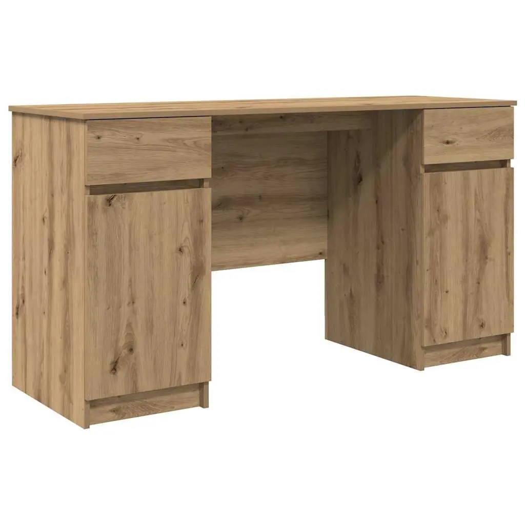Brown Writing Desk with Storage for Home Office