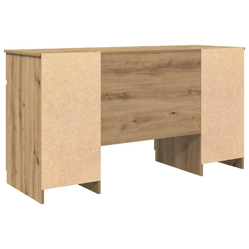 Brown Writing Desk with Storage for Home Office